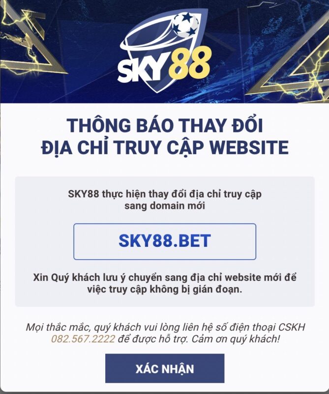 Sky88 đổi domain mới tháng 11
